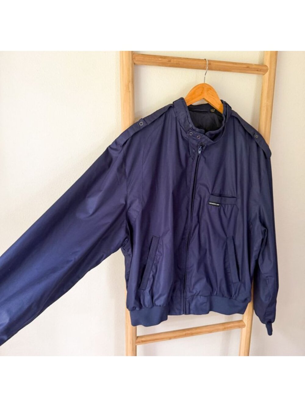 Members Only Classic Iconic Racer Bomber Jacket Navy Blue XL - Picture 5 of 10